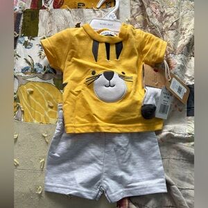Yellow Animal Print Baby Outfit